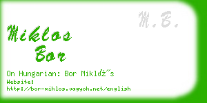 miklos bor business card